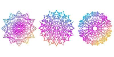 Mandala ornament or flower background design set collection. vector