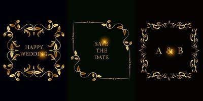 Luxury ornament or floral frame set collection. vector