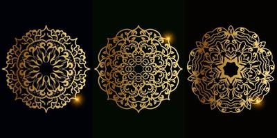 Mandala ornament or flower background design set collection. vector