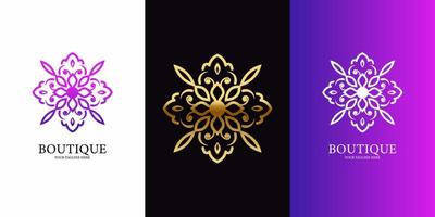 diseño de plantilla de logotipo de flor, boutique o adorno. vector