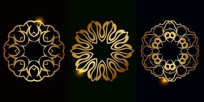 Collection of Mandala ornament or flower vector