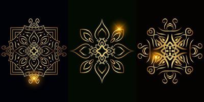 Mandala ornament or flower background design set collection. vector