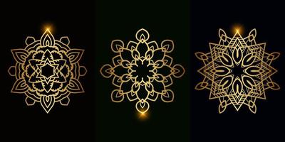 Collection of Mandala ornament or flower vector