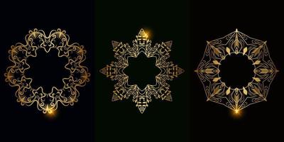 Collection of Mandala ornament or flower vector