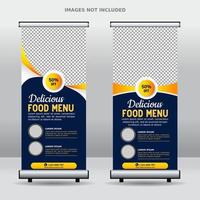 food roll up banner design template vector