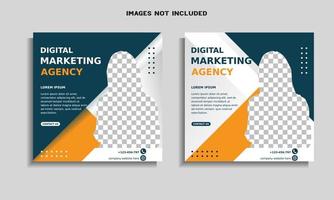 digital marketing agency social media post template vector