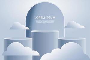 3D podium cosmetic product display vector