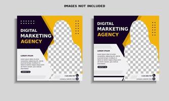 digital marketing agency social media post template vector