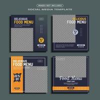 Food Social Media Banner Post Template. vector