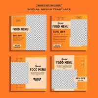 Food Social Media Banner Post Template. vector