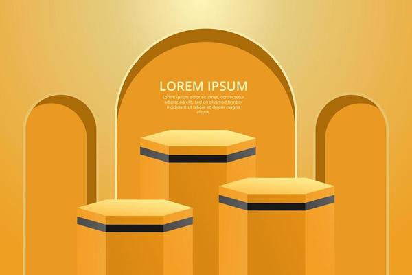 3d orange podium product display
