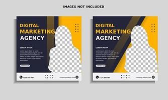 digital marketing agency social media post template vector