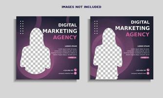 digital marketing agency social media post template vector