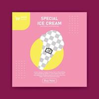 ice cream sale social media post design vector