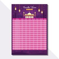 Fasting Month Calendar Template vector