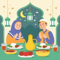 iftar en el mes de ramadán vector