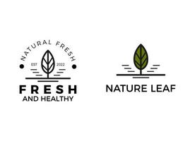 Minimalist leaf logo for nature product design inspiration. vector