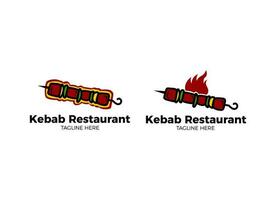 diseño de logotipo de restaurante de kebab vector