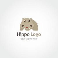 Hippo Design Template. Animal logo vector illustration