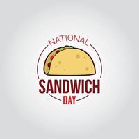 National Sandwich Day Vector Illustration.