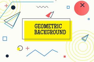 abstract geometric background color banners. Flat geometric shapes of different colors with black outline.  Template ready for use in web or print design vector