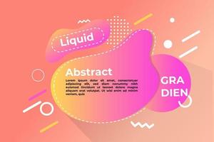 abstract gradient liquid background color banners. Flat geometric shapes of different colors with black outline.  Template ready for use in web or print design vector