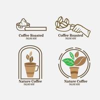 minimalist Awesome business logo coffee shop set bundle branding sign, identity and label cafe vector