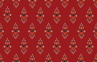 Ethnic abstract red art. Seamless pattern in tribal, folk embroidery, and Mexican style. Aztec geometric art ornament print.Design for carpet, wallpaper, clothing, wrapping, fabric, cover, textile vector