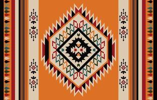Ethnic Abstract Orange. Seamless pattern in tribal, folk embroidery, and Mexican style. Aztec geometric art ornament print.Design for carpet, wallpaper, clothing, wrapping, fabric, cover, textile vector