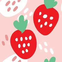 Strawberry cute cartoons pattern. white background. The seamless cute pattern in a girl or baby fashion, Fresh and juicy colorful strawberry minimal in valentine. Vector design for fashion.