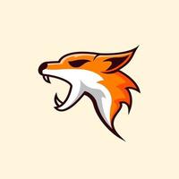 Angry fox head logo. Vector illustration