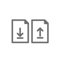 icono de carga y descarga de archivos. símbolo de carga de archivos en estilo plano aislado sobre fondo blanco. vector