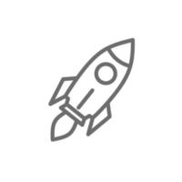 Space rocket ship icon.  Rocket symbol on a white background. vector