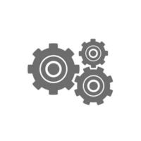 gear icon in flat color, settings, update and maintenance symbols isolated on white background. vector