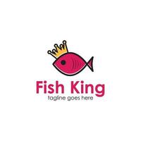 plantilla de diseño de logotipo de rey de pescado vector