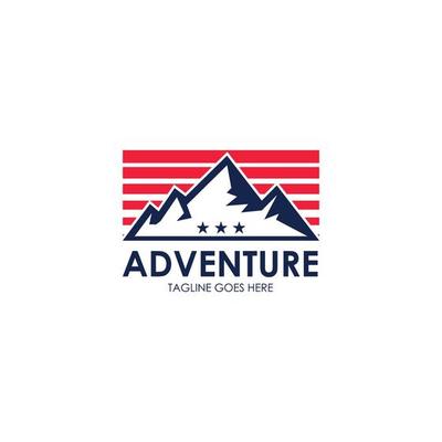 Adventure logo design template with badge, emblem, and elegant concept. perfect for business, clothing, company, mobile, adventure, traveling, hiking, outdoor, store, etc.