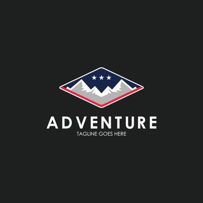 Adventure logo design template with badge, emblem, and elegant concept. perfect for business, clothing, company, mobile, adventure, traveling, hiking, outdoor, store, etc.