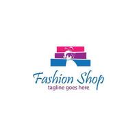 Fashion Shop Logo Design Template with Gift Box vector