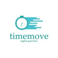 Time Move with speed and clock icon Logo Design Template simple and unique. perfect for business, mobile, app icon, sport, etc. vector