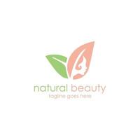 plantilla de diseño de logotipo de belleza natural vector