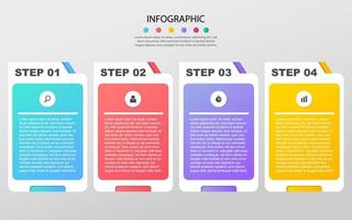 diseño infográfico vectorial con iconos. opciones o pasos. diagrama de proceso, diagrama de flujo, gráfico de información, infografías para concepto de negocio, banner de presentaciones, diseño de flujo de trabajo. vector