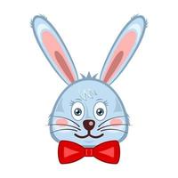 Bunny head rabbit face cartoon isolated white background vector