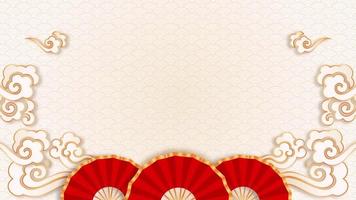 Chinese new year background motion graphic with oriental style decorations video
