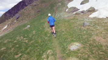 Mountain runner trains in spring video