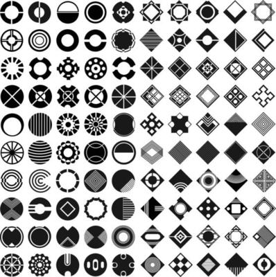 100 Creative Geometric Logo Design Shapes for Web and Graphic Designes