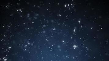 Falling realistic natural snowflakes digital composition video