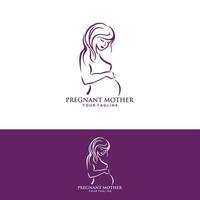 pregnant woman, isolated vector symbol