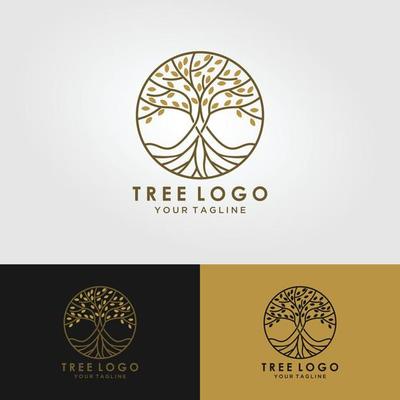 Root Of The Tree logo illustration. Vector silhouette of a tree ...