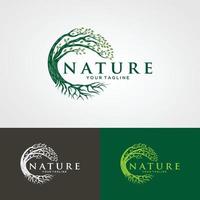 MobileRoot Of The Tree logo illustration. Vector silhouette of a tree,Abstract vibrant tree logo design, root vector - Tree of life logo design inspiration isolated on white background.