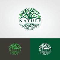 MobileRoot Of The Tree logo illustration. Vector silhouette of a tree,Abstract vibrant tree logo design, root vector - Tree of life logo design inspiration isolated on white background.
